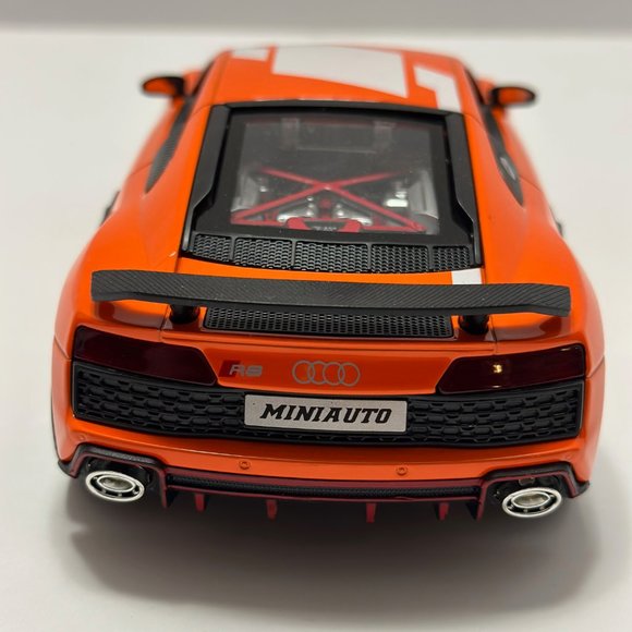 1/24 AUDI R8 V10 PLUS Supercar Metal Diecast Alloy HEADLIGHT AND REAR orange - Picture 4 of 10